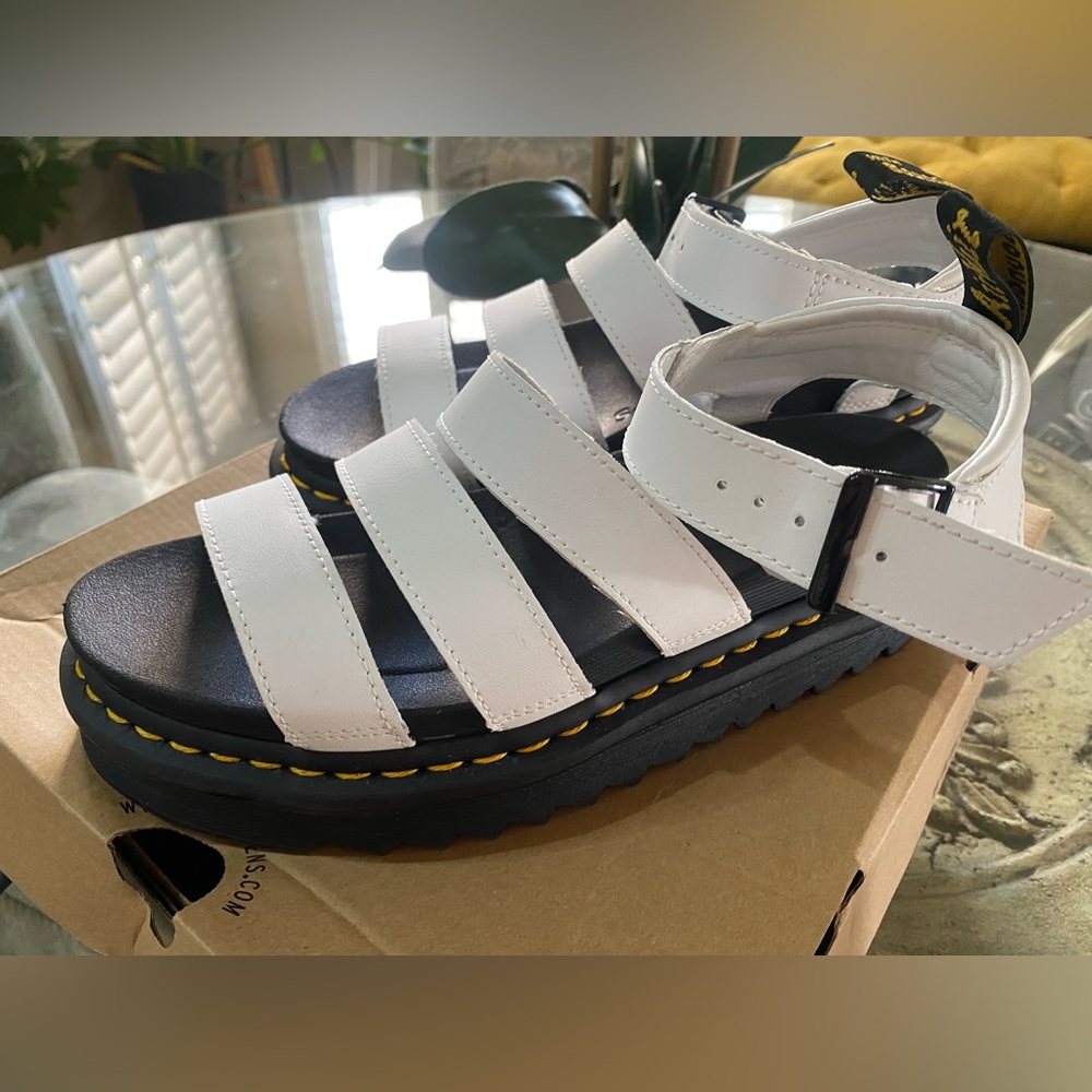 Dr Martens Blaire White Sandals